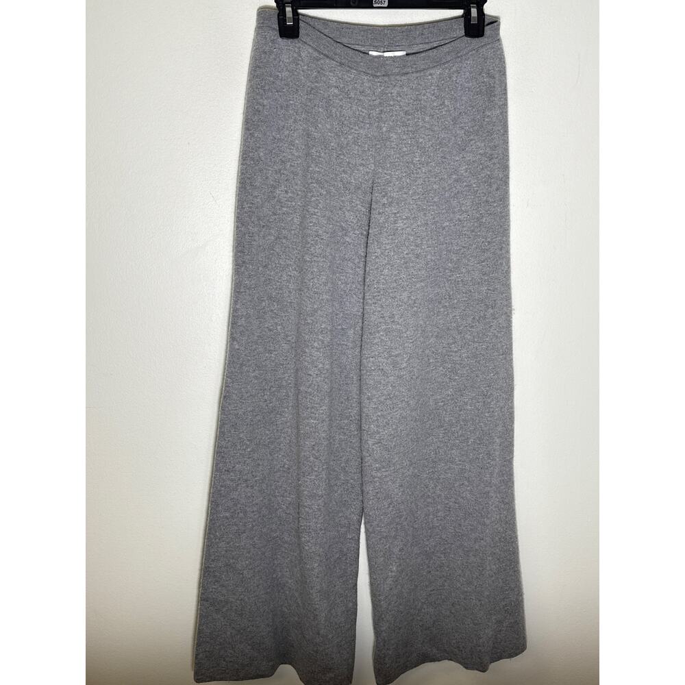 Gray Wide-Leg Knit Pants